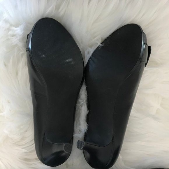 🌸Alfani Womens Black Daphna Peep Toe Black Bow Heel - Picture 5 of 7